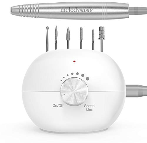 MELODYSUSIE Stacie SC180J Nail Drill Machine for Acrylic Nails, 25000RPM Low Noise Electric Nail Files Manicure and Pedicure Set for Beginners, with Crystal Glass Nail File 56 Sanding Bands