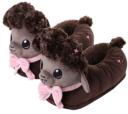 corimori – Betty das Schaf, Plüsch-Hausschuhe, EU Einheitsgröße 34 bis 44 (Braun)