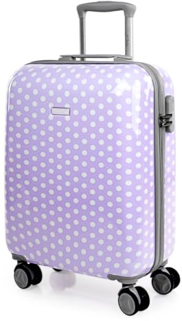 ITACA - Maleta Cabina Infantil con Ruedas Giratorias. Maleta Infantil de Viaje Ligera para Niños, Equipaje de Mano, Compatible Ryanair. Candado de Combinación, Malva