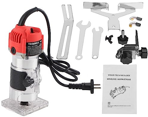 Nimomo Fresadora De Madera, Rebajadora Eléctrica Fresadora De Cantos, 220V 580W 30000r/Min Enrutador Para Madera Fresadora Madera Recortadora De Mano Fresadora Eléctrica Para Madera