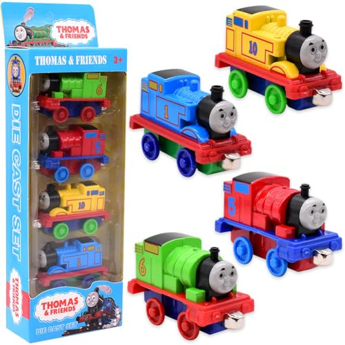 4 Stück Thomas And Friends Mini Stadtautos und Lastwagen Spielzeugfahrzeug-Set Zurückziehen Modellauto Kinderspielzeug Fahrzeuge Reibung Angetrieben Kinder Autos Spielzeug Jungen Madchen Geschenkset