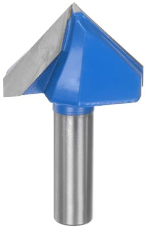 QUARKZMAN 1pz Fresa per Router 1,7 Dia 1/2 Attacco 90 Gradi Fresa a Candele Tipo V in Carburo per Lavorazione Legno Falegnameria Incisione Bordi Rifilatore Cutter Strumenti