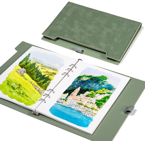 Lightwish Carta per acquerelli A5, 300 g/m² - 20 fogli 100% cotone, pressata a caldo - Album da schizzo per acquerello, gouache, acrilico e tecniche miste - Professionale per artisti e studenti