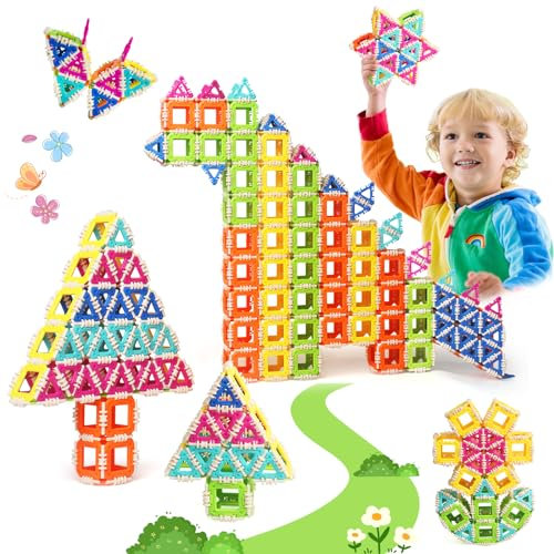 Montessori Bauklötze Konstruktionsspielzeug 4 5 6 7 8+ jährige Jungen Mädchen Kinder Lernen STEM Bauklotz Spielzeug Sets Geschenke Spielzeug für 5 jährige Mädchen Jungen Weihnachten Geburtstag