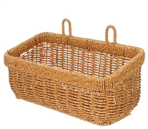 Cesta de almacenamiento de hierba marina, contenedor de frutas para colgar en la pared, cestas de organización tejidas, solución de ahorro de espacio, tamaño mediano para, juguetes de sala de