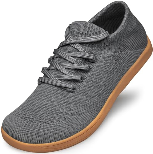 Raoendis Women Barefoot Shoes Wide Toe Box Trainers, Minimalist Wide fit Trainers Comfortable Walking Sneakers for Trail Running Fitness