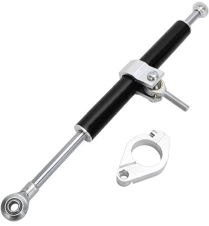 FVGOKMNA Modifica Motore Ammortizzatore di Direzione-Smorzatore di Sterzo-Buffer Barra di Bilanciamento Anti-Vibrazione Modifica Motocicletta Ammortizzatore dello sterzo(Black)