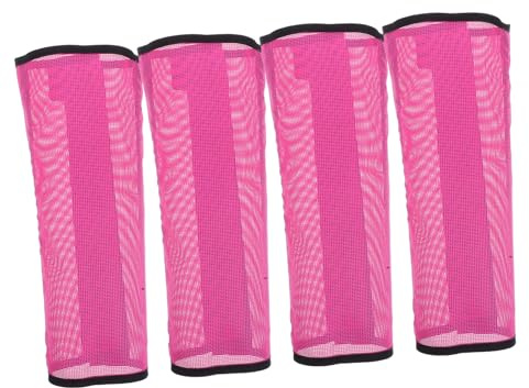DINHEAROM 4 Piezas Protectores para Patas de Caballo Malla Transpirable Antimoscas Elásticas Seguro Reduce Fatiga Piernas Rosa