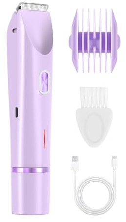 Recortadora de Bikini para Mujeres - Epilador De Depilación Con Cabezales Dobles - Recortadora De Mujeres 400mAh - Para el Cuerpo, la Piel, las Piernas, las Axilas, la Belleza Íntima y el Viaje