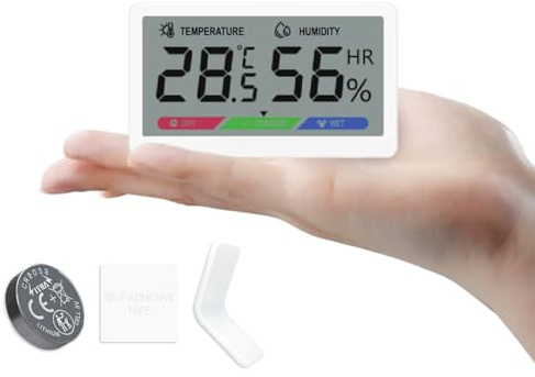 Digital Hygrometer Indoor Thermometer: High Accuracy Room Humidity Monitor with LCD Display & Comfort Indicator for Home