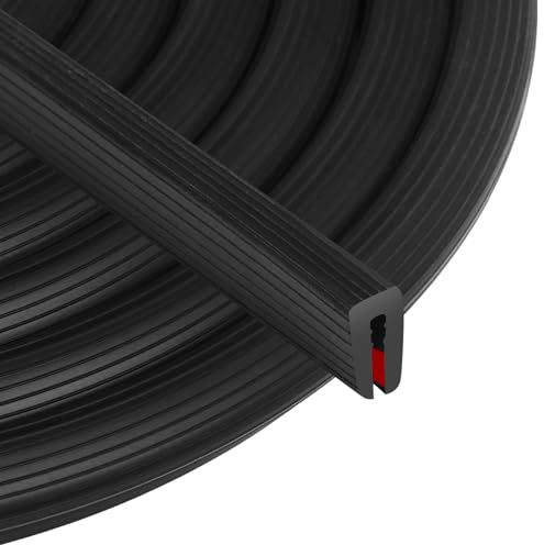 Vefhby Chapa protectora de bordes, 1,5 mm x 6 m, protección de bordes de goma, perfil en U, borde de goma flexible autoadhesivo, perfil protector de bordes para chapa, adecuado para ventanas, puertas