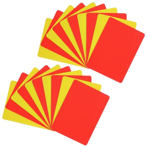 Homoyoyo Lot de 10 Set de Cartes D'arbitre pour Football en PVC Résistant, Kit Compact de Cartons Jaunes et Rouges, Accessoires Indispensables pour Matchs et Arbitres Professionnels