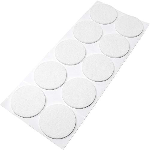 Adsamm® / 10 x deslizantes de Fieltro autoadhesivos/Blanco/ø 45 mm/Redondo/Deslizantes de Fieltro para Muebles de 3,5 mm de Grosor/Deslizantes para Muebles y Suelos