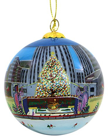 City-Souvenirs NYC Rockefeller Center julprydnad 7,6 cm glasboll New York City julprydnad