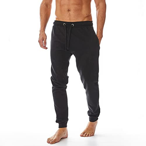 Iron Mountain Pantalon de Jogging pour Homme en Fil recyclé, Pantalon de Sport, Pantalon d'entraînement avec Revers, Noir, XXL
