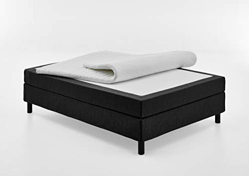 Atlantic Home Collection HAPPY - Letto senza testiera, materasso a molle Bonell, durezza H2, in tessuto, 120 x 200 cm, altezza ca. 58 cm, colore: Nero