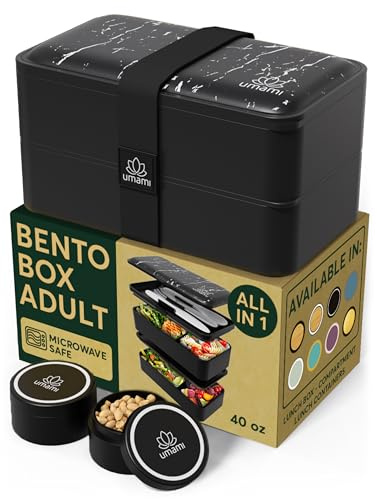 Umami ZM Boîte à Lunch Box, Polypropylene, Black & Marble (L)