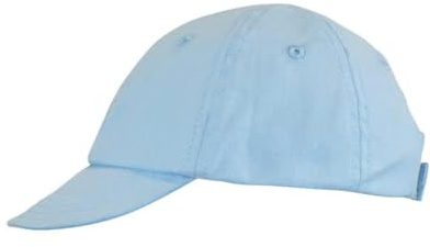 BLUECHOLON Gorra Talla Bebé. 100% algodón Suave y Transpirable, 6 Paneles. Cierre Ajustable Mismo Color. Visera Flexible. Cinta Interior. (Azul Celeste)