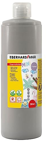 Eberhard Faber 578972 - Pittura a dita EFA Color, grigio caldo pastello, 750 ml, lavabile e ad asciugatura rapida