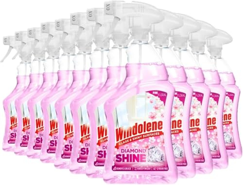 12 x Windolene Diamond Shine Window & Glass Spray Window Cleaner Pink 750ml Bulk Buy, 750.00 ml (Pack of 12)