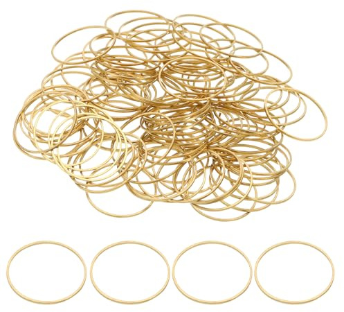 PATIKIL 25 mm OD x 23,5 mm ID örhänge pärlring, 100 st massiv kopparpärlor fynd ring