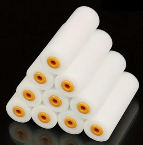 MIFAH 10 X 4 INCH Mini Paint Roller Covers, Foam Paint Rollers, Suitable for All Flat Surfaces Such As Kitchen Cabinets, Doors, Tables, Woodwork Gloss, Varnish Sleeves Smooth Finishing (Pack of 10)