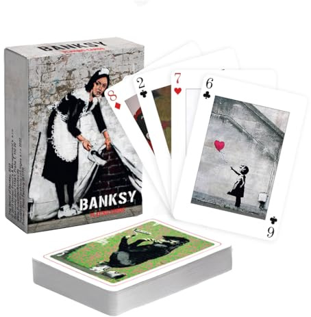 Artful Merchandise Banksy Spielkarten - Klassisches & nachhaltiges Kartenspiel aus Papier für Erwachsene & Kinder – Kartendeck mit Banksy-Kunstmotiven für Poker, Bridge, Rommé (1 x Kartendeck)