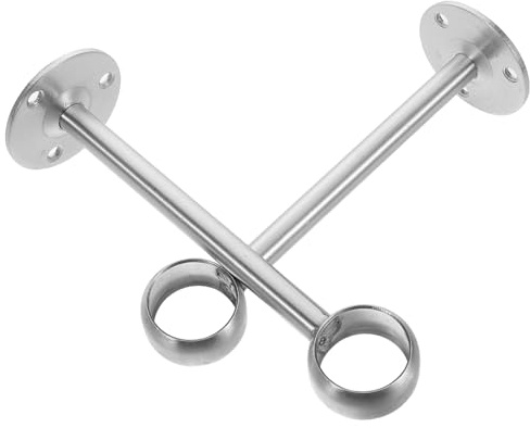 Alipis Supports de Tringle à Rideaux Tête Ronde Argentée en Acier Inoxydable Lot de 2 Robuste Installation Facile Supports pour Rideaux et Vêtements pour pour Chambre et Salon