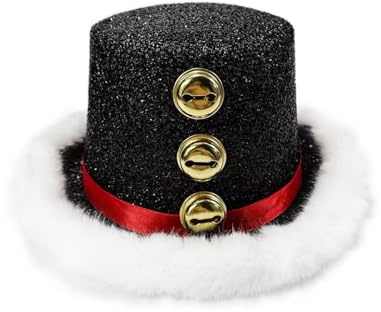 Generisch Cappelli di Natale per adulti | Copricapo festivo Babbo Natale con lanugine bianche e campana, cappelli per feste, per donne, uomini, famiglia, Natale, Capodanno, celebrazione, cosplay