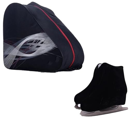 LCQSYE Borsa per pattini a rotelle, scarponi da sci, casco da pattinaggio sul ghiaccio, tracolla, per riporre gli sci, per uomo e donna(2PCS)