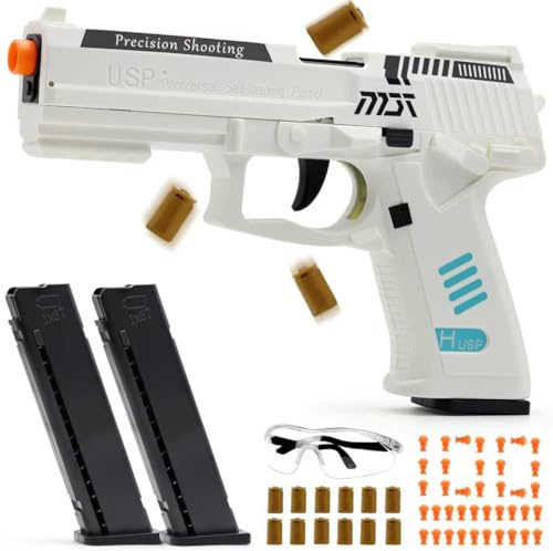 Toy Gun Pistol, Automatic Shell Ejection Toy Gun, Automatic Reloading Rebound Pistols for Shooting Game Educational Toys Gifts for Kids Boys Girls