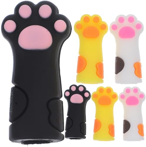 Gatuida 6 Pinzas para Cutículas Funda de Silicona Protectora Multicolor, Diseño Pata de Gato, Juego de 6 Piezas para Manicura y Pedicura, Accesorio para Cuidado de Uñas Color Aleatorio