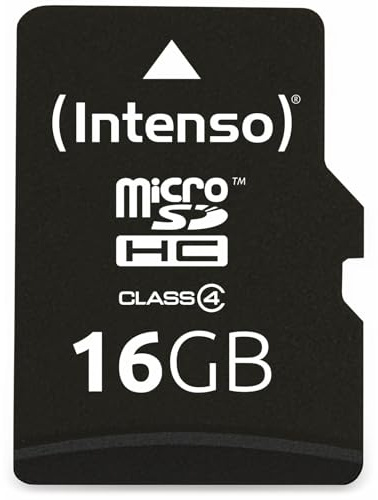 Intenso microSDHC 16GB Class 4 Speicherkarte inkl. SD-Adapter, schwarz