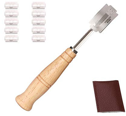 EDATOFLY Pain Boulangers Slashing Outil avec 10 Pcs Lames en Acier Inoxydable, Manche en Bois Pain Faisant Le Rasoir pour la Pâte à Pain Bricolage Ustensiles de Cuisson Cuisine