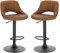 EUGAD 2X Barhocker Designer Hocker Tresenhocker Bistrohocker 360° drehbar stufenlos höhenverstellbar mit Rückenlehne aus Kunstleder und Stahl Braun, 0667BY-2