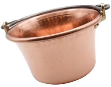 CREARTISTIC Paiolo per Polenta in Rame, 34cm 9L - Tradizionale Manico ad Arco Ferro Battuto, 15 Pax, anche per Marmellata, Formaggi, Pentola Martellata a Mano - Made in Italy