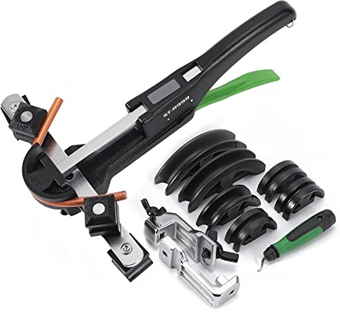 Antstone Tubing Bender Kit with Reverse Bend 1/4-7/8 HVAC Ratchet Copper Pipe Bender Tool Set 90° Bend with 7 Dies for Refrigerator Air Conditioner Repair