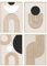 DEUXYU Juego de 4 cuadros decorativos de geometría prémium, A4, modernos pósteres abstractos para salón, cuadros en lienzo, cuadros colgantes, murales decorativos, pósteres de pared para dormitorio,