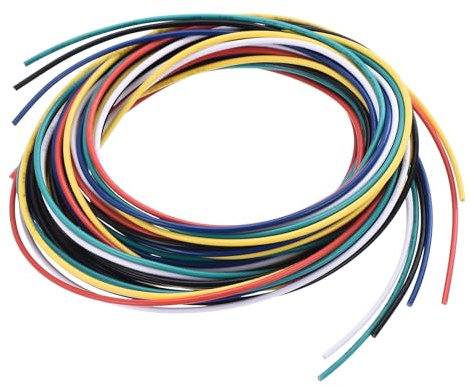 QUARKZMAN 30 Calibre PVC Cable Conexión 1.5m 30AWG Alambre Eléctrico Flexible UL1007 de Cobre Estañado Trenzado de 6 Colores 1mm Diámetro para Aviones Modelo Conexiones Internas