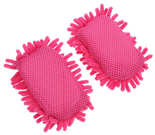 VILLCASE 2 Pcs Pink Chenille Foam Blackboard Erasers Lightweight Dry Board Cleaner for Chalkboard and Whiteboard, for Office and School Use