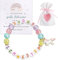 Urtioty Kinderarmband Geschenk Große Schwester, Bunt Armbänder, Armband mit Kärtchen und Stoffbeutel, Elastisches Perlenarmband für Kinder 8-14 Jahre
