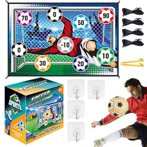 Set da gioco per palloni da calcio per bambini - Gioco portatile per obiettivi, giocattolo per sport all'aria aperta per ragazzi, kit di allenamento divertente, rete e palloni durevoli | Intrattenimen