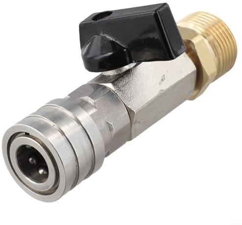 CashMuch Válvula de bola de alta presión con interruptor M22-14 de conexión rápida y encendido/apagado para mangueras de lavado a presión