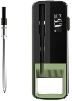 FUBESK Thermomètre de barbecue sans fil avec contrôle par application pour une cuisine intelligente, portée de 100 m, -30 °C à 300 °C, lecture en 3 secondes, sonde en acier inoxydable 304
