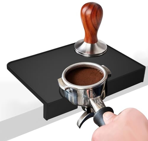 Tamper Mat, Almohadilla Prensador Cafe, Alfombrilla para Apisonar Café Expreso, Soporte de Tamper Alfombrilla de Silicona, Tapete para Barista Prensar Café Hogar Bar Accesorio(Negro)