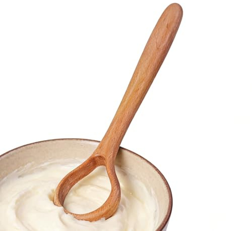 Batidor de pan, herramienta tradicional de madera para hornear, 7,6 x 33 cm, batidor de sin costuras, herramienta de inicio de harina de mezcla a mano, accesorio de cocina para hornear, para
