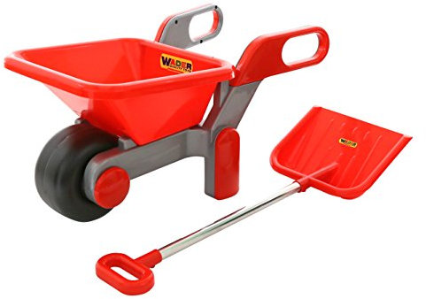 Wader Kinder Schubkarre mit Allroundschaufel Schneeschaufel Schneeschieber rot