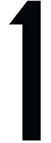 Zahl 1 in schwarz, 30 cm großer Sticker aus selbstklebender Klebefolie zum aufkleben, wetterfeste Klebezahl