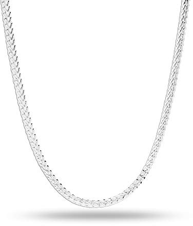 LeCalla 925 Sterling Silver Italian Fox-Tail Rope Chain Necklace for Men and Women 20 Inches