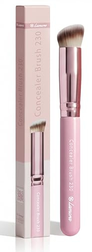 Lamora Concealer Makeup Brush Under Eye - Mini Angled Flat Top Kabuki Nose Contour Brush - Ideal for Concealing Blending Setting Buffing with Powder Liquid Cream Cosmetic - Pro Small Foundation Brush